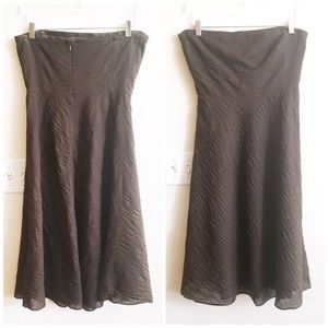 J. Crew Strapless Dress Seersucker Brown Sz 8